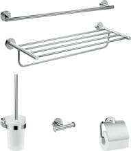 hansgrohe Logis Universal Bad-Accessoire Set 5-teilig, Messing, Chrom (41728000)