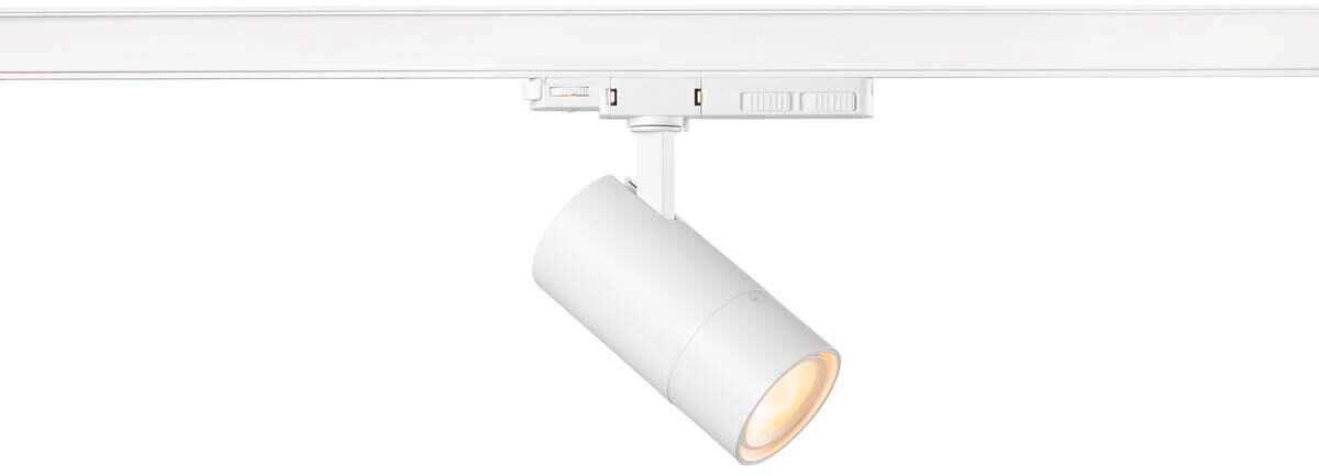 SLV TRACKSPOT V Strahler für 3-Phasen Hochvolt-Schienen-System, Ø7,2cm, 10/15/20W, 2700/3000/4000K, 24°-60°, weiß (1007654)