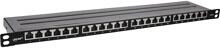 InLine 19" Patchfeld Cat.6A 0,5 HE 24-fach, mit Staubschutz, schwarz (76824M)