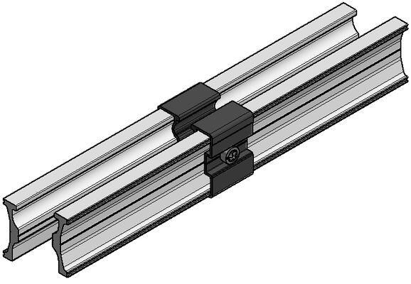SL Rack Innenverbinder mit Träger Rail 2.0 für Rail 40, schwarz eloxiert (86140-02)