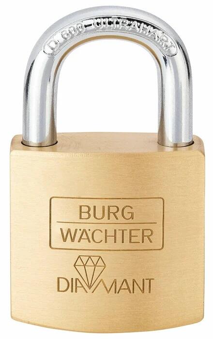 Burg Wächter D 600 60 Diamant Zylinder-Vorhängeschloss, Präzisions-Schließwerk, Messing (17620)