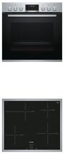 Bosch HND635CS60 EEK: A Einbauherd-Set mit Induktionskochfeld (HEA537BS1+NIF645CB1E), 60cm breit, 71L, 3D Heißluft, AutoPilot 10, LCD-Display, PowerBoost, Timer, Edelstahl/schwarz