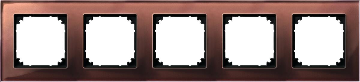 Merten 489515 Echtglasrahmen, M-PLAN, 5fach, Mahagonibraun
