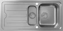 hansgrohe S44 S440-F517 100 Einbauspüle 342/145 mit Abtropffläche und automatischer Ablaufgarnitur, Edelstahl (43370800)