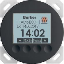 Berker 20462045 Temperaturregler, zeitgesteuert, R.x Serie 1930, schwarz glänzend