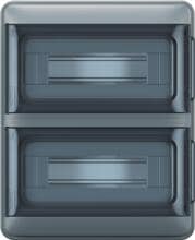 Legrand Plexo S Feuchtraumverteiler, Aufputzverteiler, IP65, IK07, 2-reihig, 24 Module, 350 x 285 x 106mm, Neutralleiter- und Schutzleiter-Klemmenleiste, grau (601894)