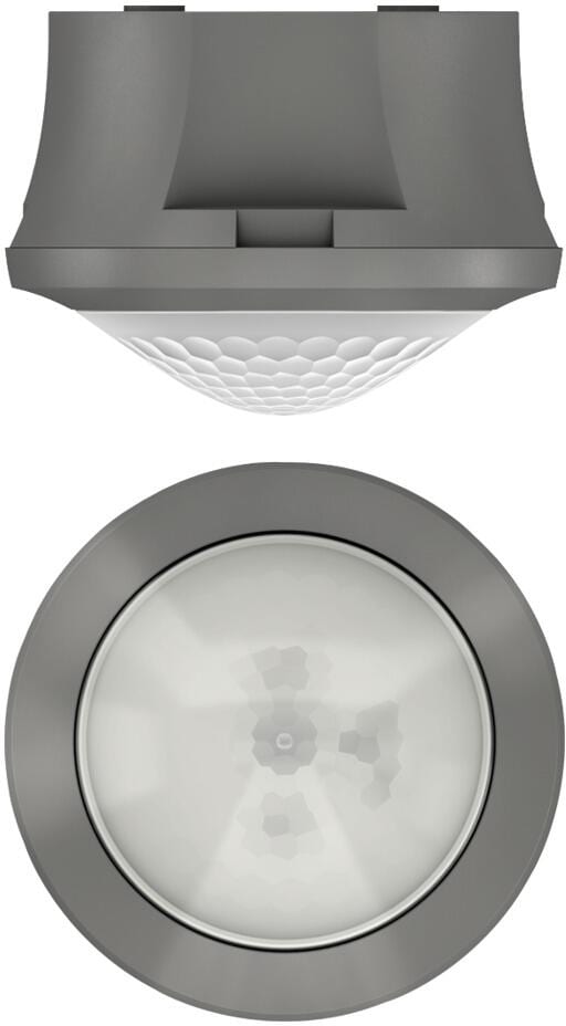 Theben theMova S360-101 AP GR Bewegungsmelder (PIR) Deckenaufbau Aufputz innen, 360° rund, max. 8 m, 1 Kanal Licht, 1 Kanal HKL, grau 1030556