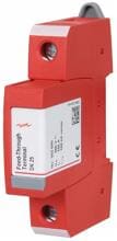 Dehn DK 25 Durchgangsklemme, 25mm², zur Kammschienen-Verbindung von Überspannungsschutzgeräten, rot (952699)