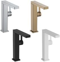 hansgrohe Tecturis E Einhebel-Waschtischarmatur 240 Fine CoolStart wassersparend+ für Aufsatzwaschtische mit Push-Open Ablaufgarnitur, Messing, 4 l/min