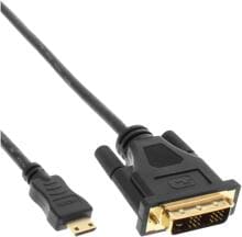 InLine Mini-HDMI zu DVI Kabel, HDMI Stecker C zu DVI 18+1, 2m (17472P)