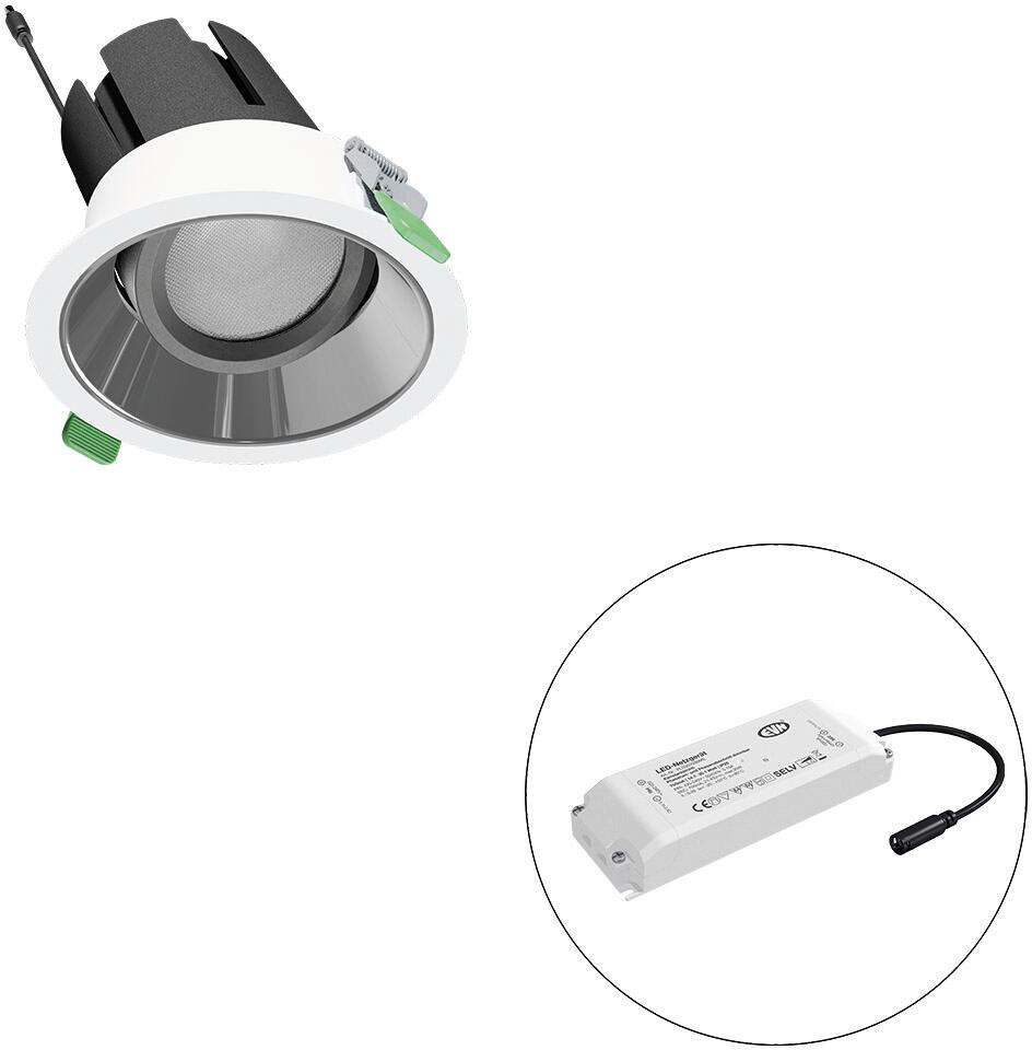 EVN SELECTO LED Deckeneinbau, rund, schwenkbar, IP20, 220-240V/AC, 25W, 4000K, 3281lm, inkl. Netzgerät, Phase, Reflektor silber/hochglänzend, 4.622,00