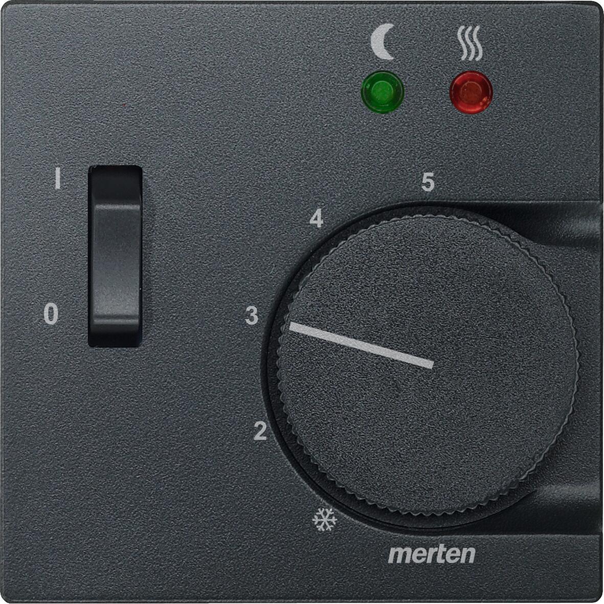 Merten 535814 entralplatte für Fußbodentemperaturregler-Einsatz mit Schalter, System M, anthrazit matt