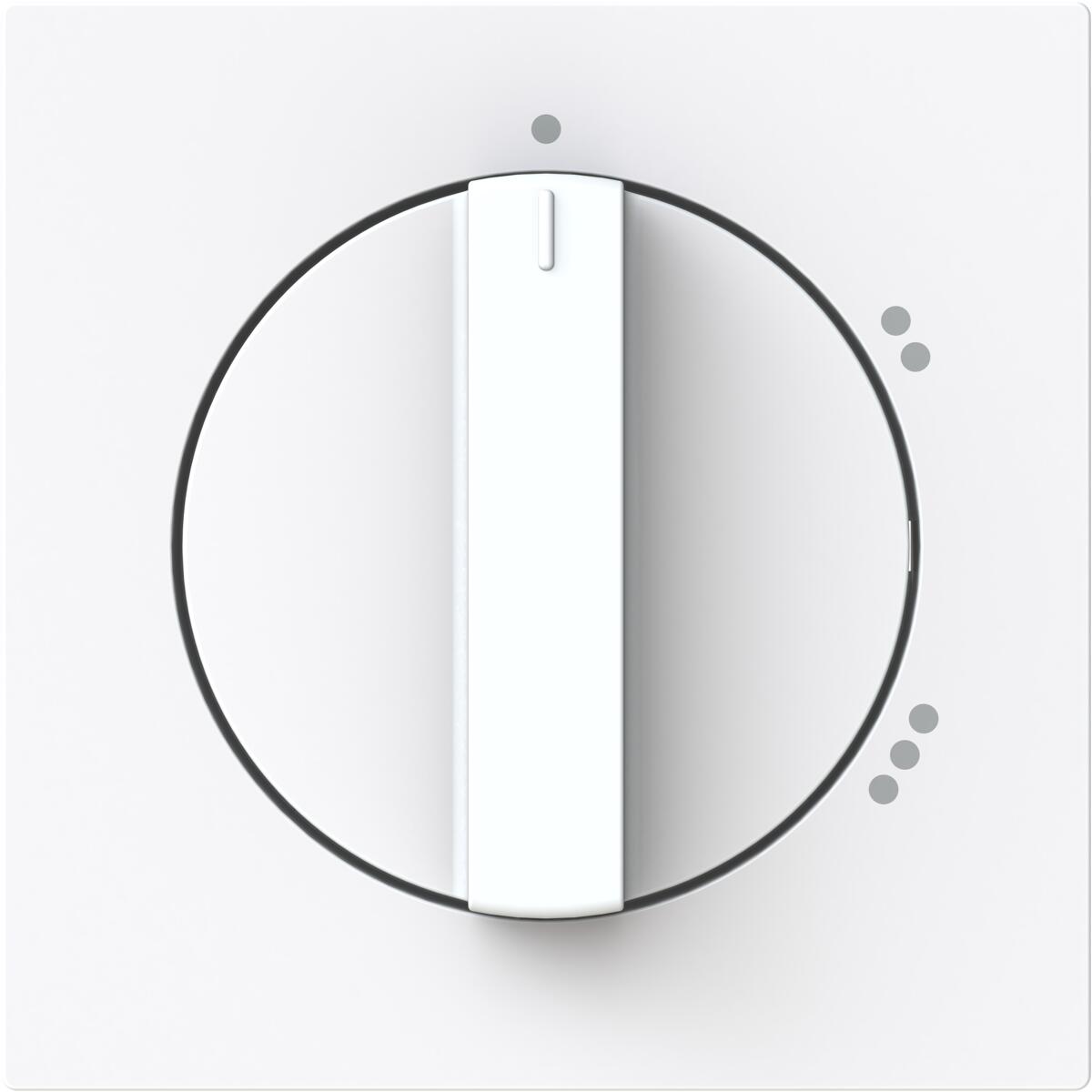 Busch-Jaeger 2542 DR/02-44M Zentralscheibe für UP-Dreistufen-Drehschalter, art linear, Symbol Stufen, studioweiß matt (2CKA001710A4154)
