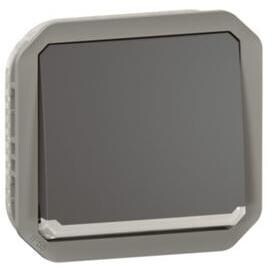 Legrand Plexo New Einsatz 2-poliger Schalter 10AX, Steckklemmen (SL), IP 55, anthrazit (069827L)
