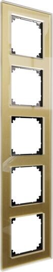 Merten MEG4050-2341 Echtglasrahmen, M-Plan, 5fach, Gold