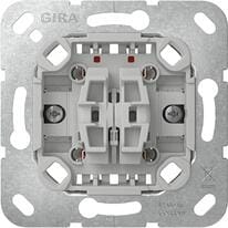 Gira 310800 Wippschalter-Einsatz Ausschalter mit Befestigungskrallen, Wechselschalter, 10 AX, 250 V, 2fach