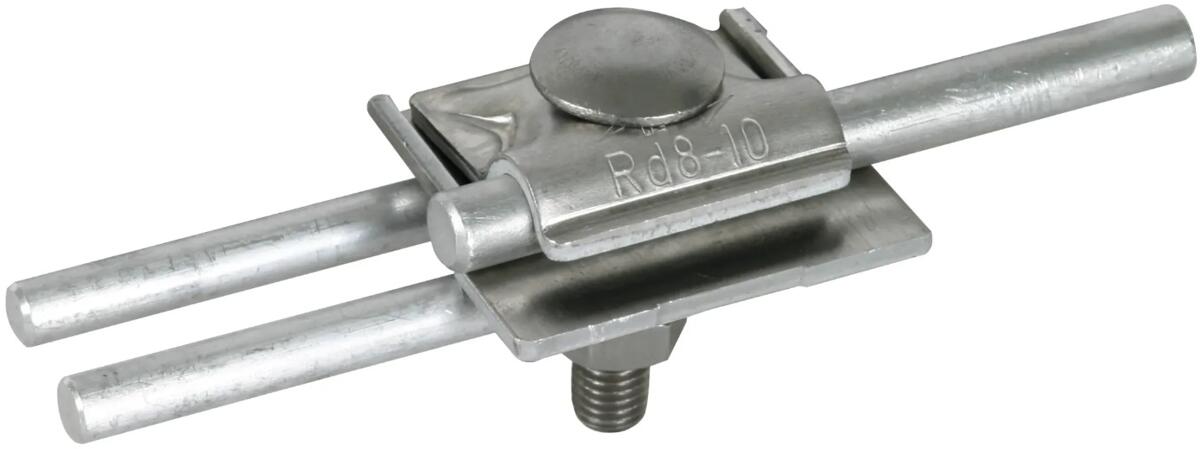 Dehn FSK 3X8.10 FRM10X50 AL FS-Klemme für Fangspitze 10mm Al, 2-fach-Anschluss für Rd 8-10mm (380110)