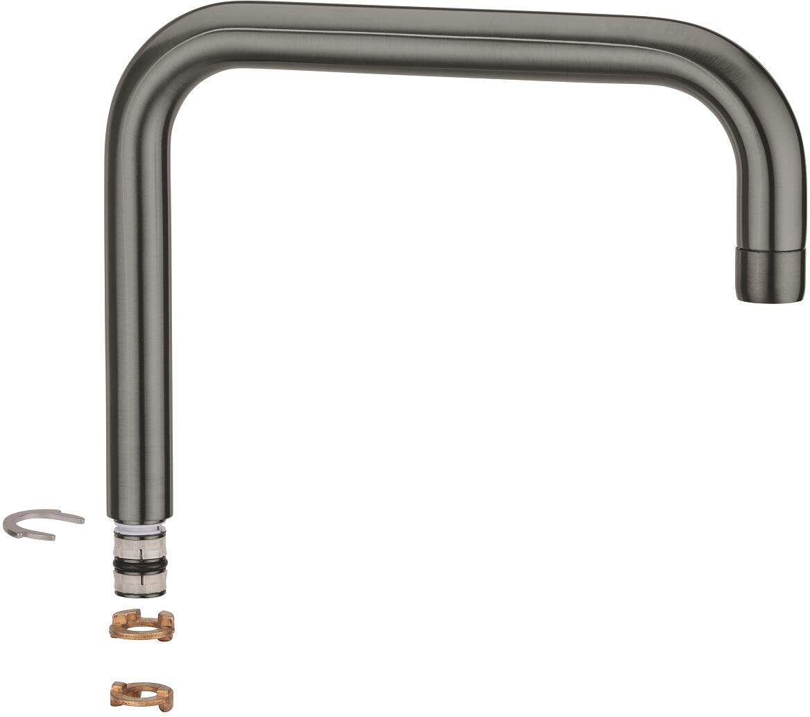 GROHE Auslauf 13096, U-Auslauf, Schwenkbereich 90°, hard graphite gebürstet (13096AL0)