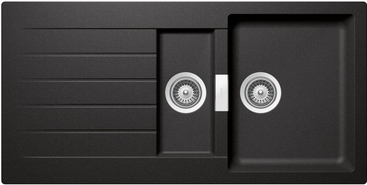 Schock Signus D-150-A Granitspüle mit Ablauffernbedienung, Cristadur, reversibel, stone (SIGD150ASTO)