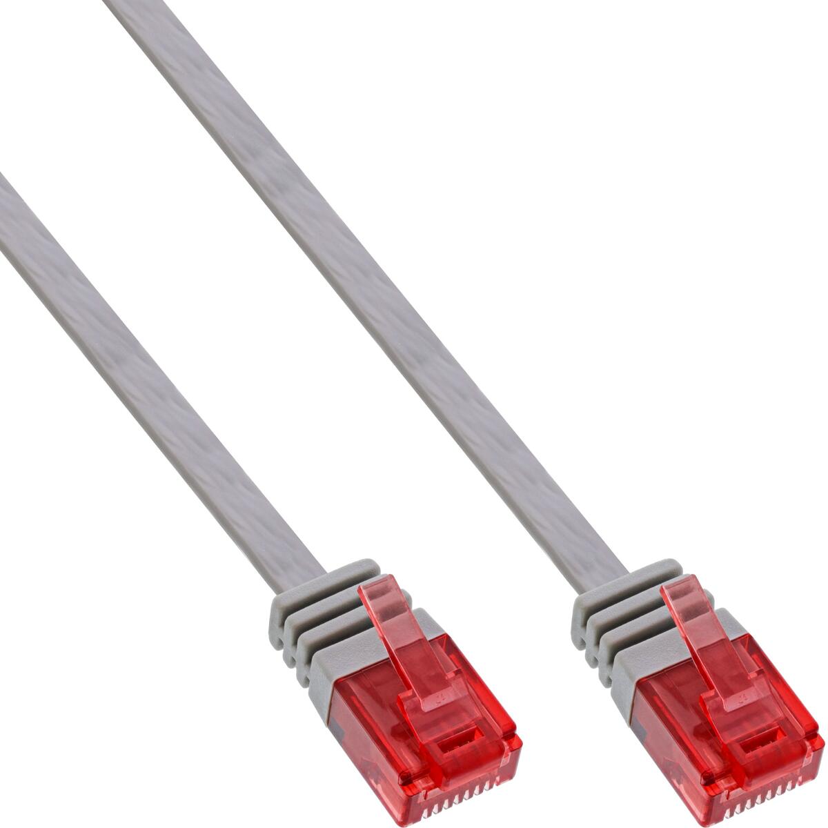 InLine Patchkabel flach, U/UTP, Cat.6, grau, 7m (71607)
