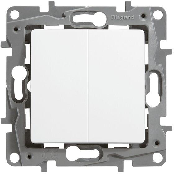 Legrand Serien-/Doppelwechselschalter mit Spreizkralle (SL), 10 AX - 250 V~, Ultraweiß (664502)