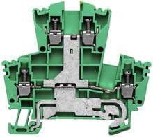 Weidmüller WDK 2.5PE Schutzleiter-Reihenklemme, Schraubanschluss, 2.5 mm², 300A (2,5 mm²), grün / gelb