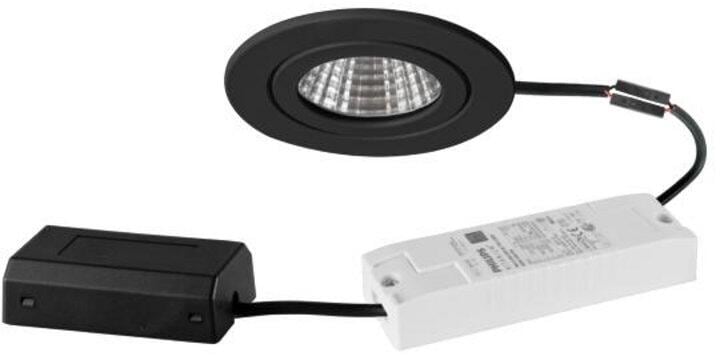 Brumberg ITANSA-R BB15 LED-Einbaudownlight, 230VAC, 50Hz, 38°, 6W, 730lm, 3000K, CRI>80, rund, starr, dimmbar DALI, Edelstahl, schwarz matt (41475083)