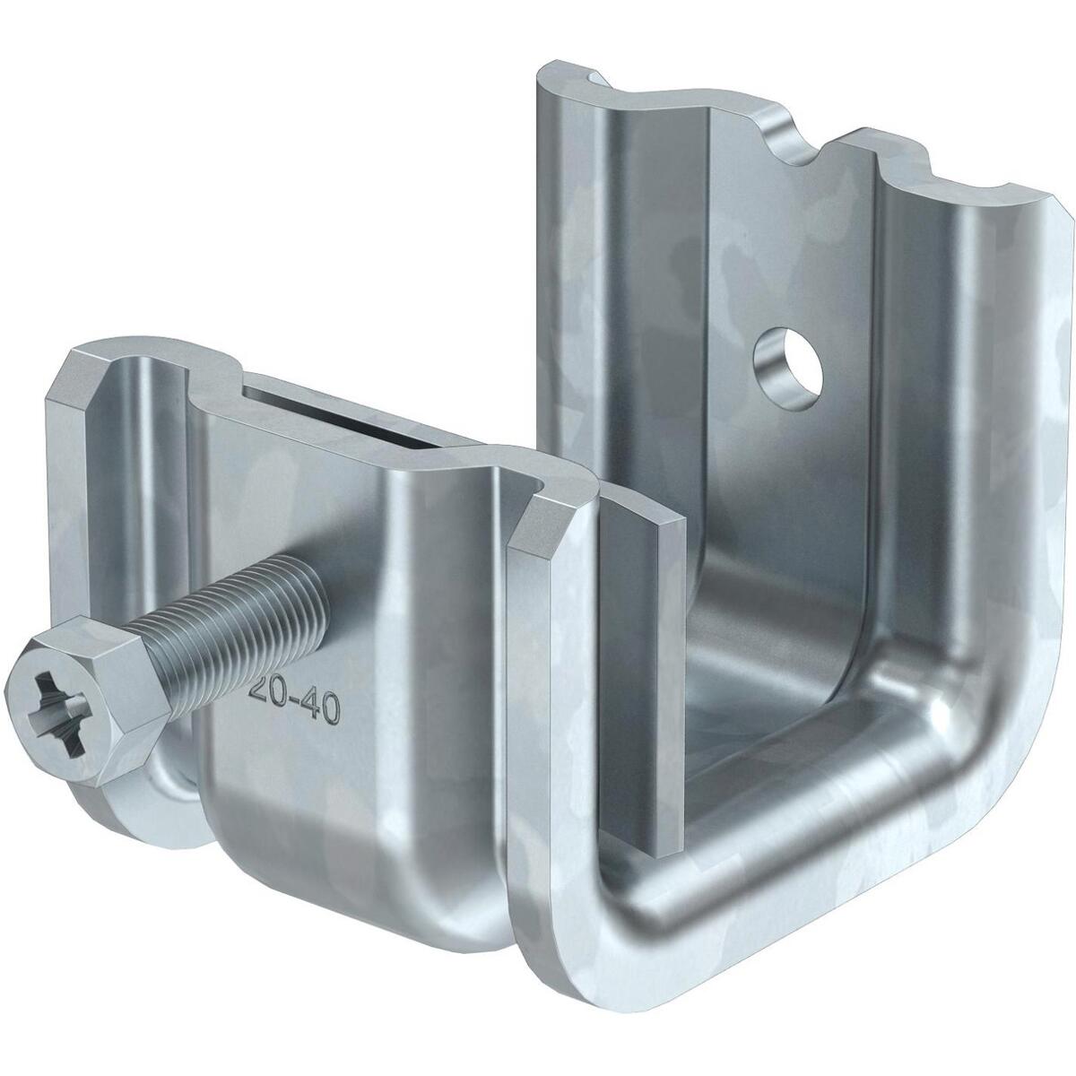 OBO Bettermann SSP 20-40 M8 FT Trägerklammer, 20-40mm, Stahl, tauchfeuerverzinkt (1486288) (Inhalt: 25 Stk.)