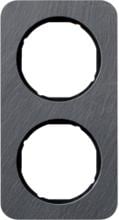 Berker 10122384 Rahmen, 2fach, R.1, Schiefer anthrazit/schwarz glänzend