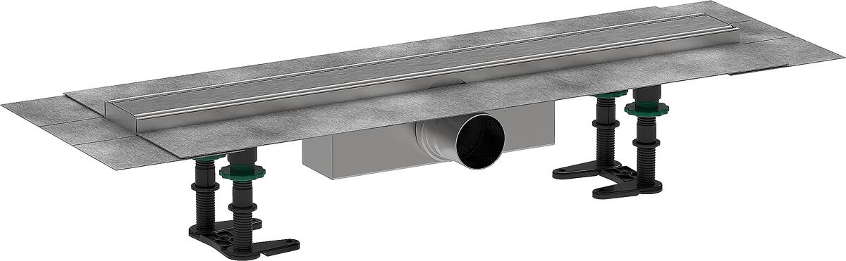 hansgrohe RainDrain Compact Komplettset Duschrinne 600 für Standardinstallation, Edelstahl, Edelstahl gebürstet, (56174800)