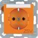 Berker 47508914 Steckdose SCHUKO mit Beschriftungsfeld und Aufdruck, S.1, orange glänzend