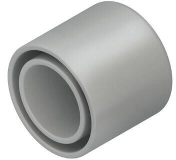 Fintech IEE 50 Endtülle, für Rohr-Ø 50 mm, Innen-und Außenschenkel gleichlang, Kunststoff, PVC-weich, RAL 7001, silbergrau