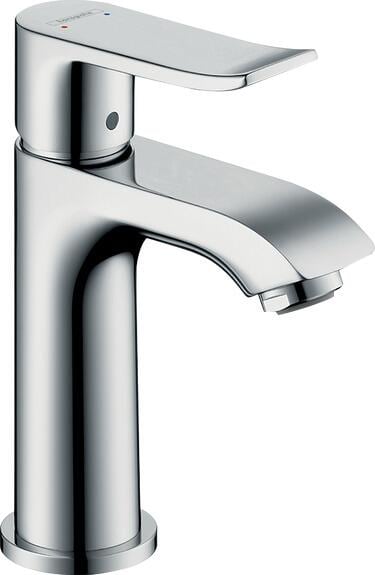 hansgrohe Metris Einhebel-Waschtischarmatur 100 für Handwaschbecken ohne Ablaufgarnitur, Messing, 5 l/min, Chrom (31186000)