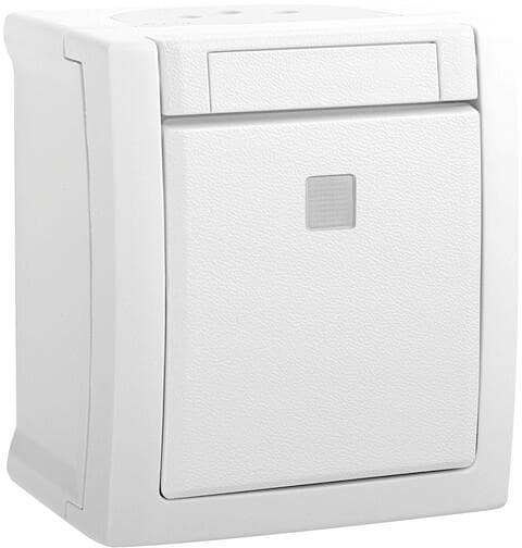 HHG 90591114-DE Taster beleucht. FR-Aufputz, Pacific, Weiß