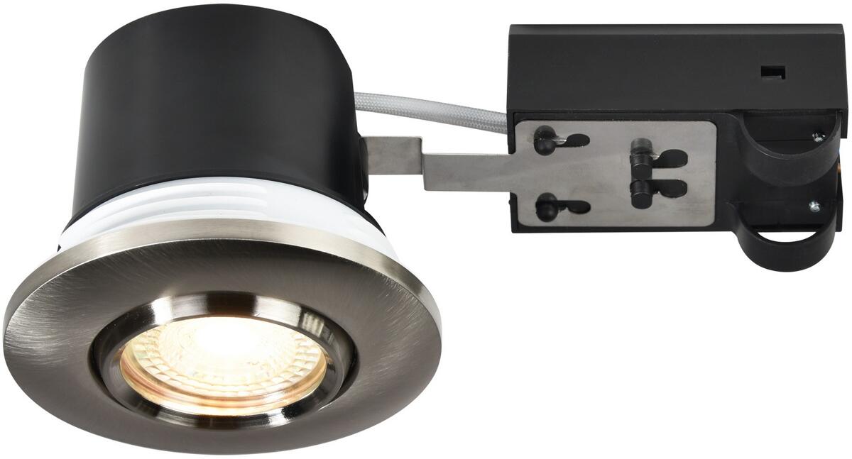 Nordlux Umberto Einbaustrahler, GU10, IP44, dimmbar, nickel (2210100055)
