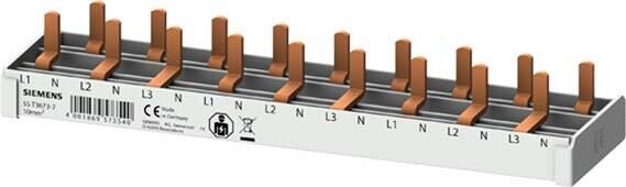 Siemens 5ST3673-7 Stiftsammelschiene, 10mm2, Anschluss 3p/N, 9x Kompaktgerät, 1TE, berührungssicher