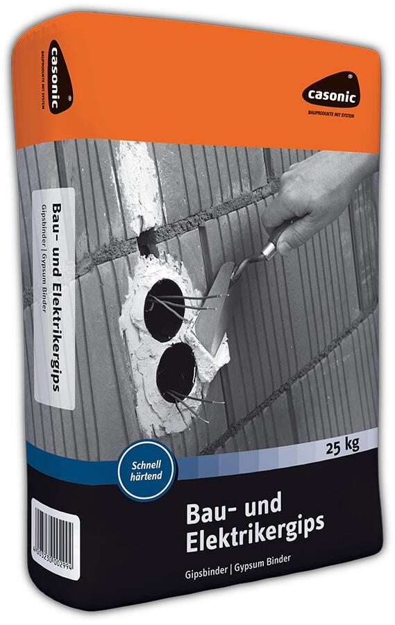 VG-Orth Casonic Bau-& Elektrikergips, 10kg Eimer, weiß/grau (196)