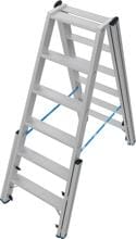 Krause 134882 Stabilo Stufen-Doppelleiter, Treppenfunktion, Aluminium, 2x6 Stufen