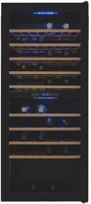 Exquisit WS2-114-GTE-160G Weinkühlschrank, 55,2 cm breit, 114 Standardweinflaschen, 2 Kühlzonen, LED Licht, Kindersicherung, schwarz