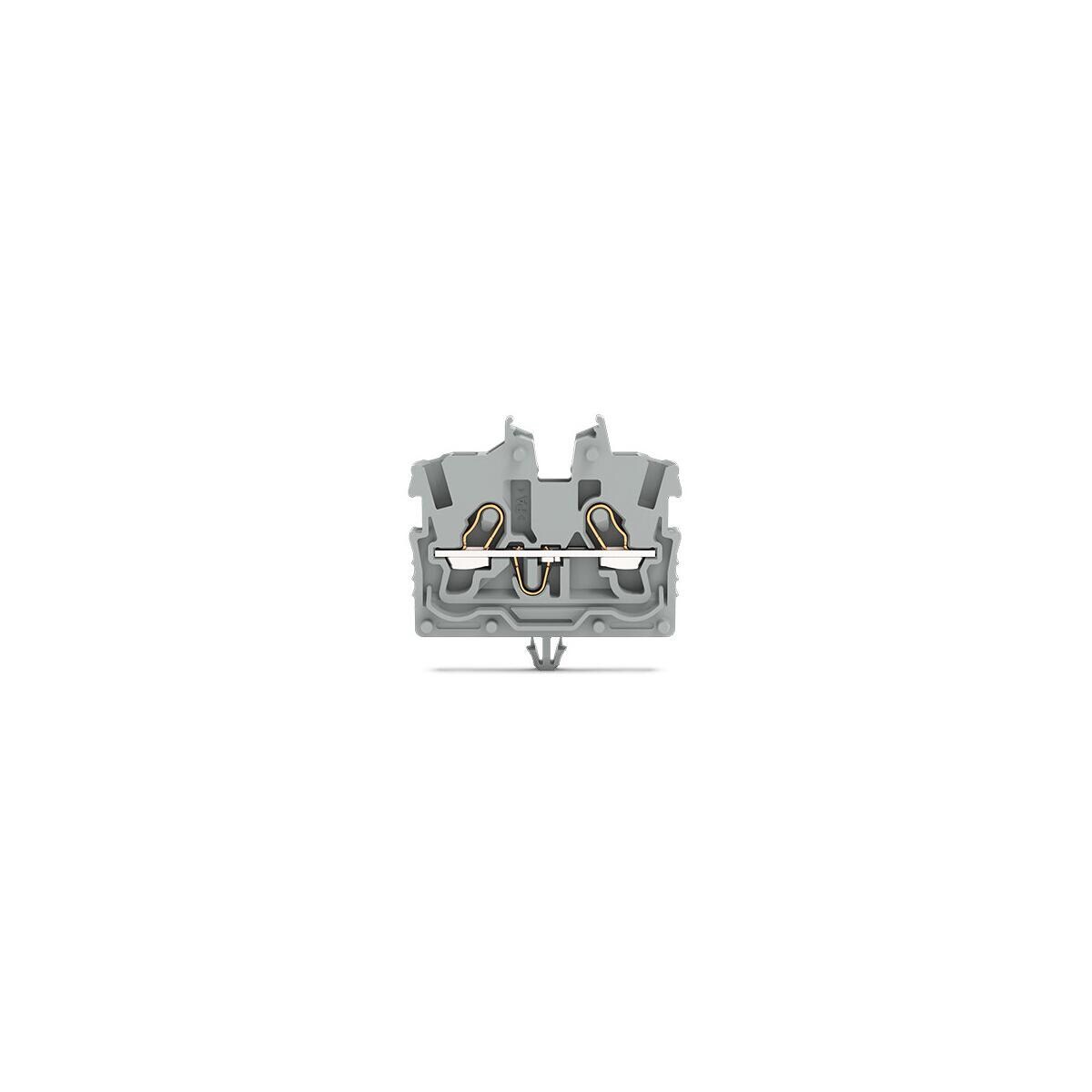 Wago 2050-311 2-Leiter-Mini-Durchgangsklemme mit Betätigungsöffnung, 1mm², Push-in Cage Clamp, grau