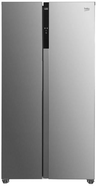 Beko GNO5323XPN Stand Side-by-Side Kombination, 91 cm breit, 532 L, NoFrost, Eco-Funktion, Urlaubsmodus, LED Illumination, Edelstahl