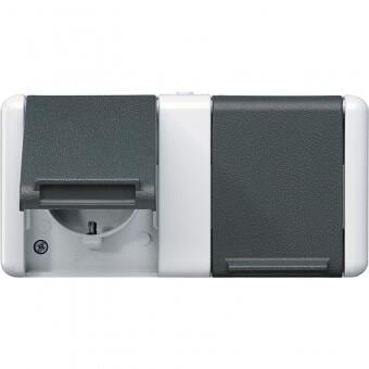 Jung 8220W SCHUKO Zweifach-Steckdose, 16 A, 250 V ~, waagerecht