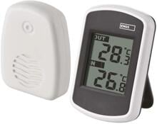 EMOS E0042 Thermometer, digital, drathlos, 100m Reichweite, weiß/grau (2603118000)