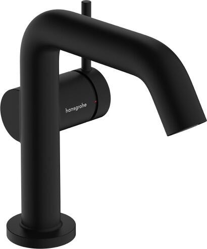 hansgrohe Tecturis S Einhebel-Waschtischarmatur 110 Fine CoolStart wassersparend+ ohne Ablaufgarnitur, Messing, 4 l/min, Mattschwarz, (73321670)