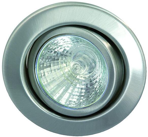 Rutec R55110 Spot encastrable orientable sans bague de fixation (interchangeable) pour MR16, 1-50W, acier inoxydable
