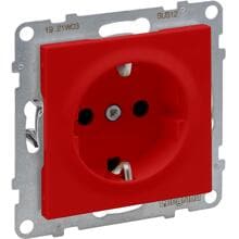 Legrand SEANO Schutzkontakt-Steckdose, Steckklemmen, 16 A, 250 V, mit erhöhtem Berührungsschutz, rot (765122)