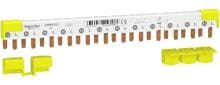 Schneider Electric A9XPC612 Acti9 Phasenschiene Stift, 1P+N, 9mm-Stift-Abstand, 80A, 12 Module, 4-Endkappen