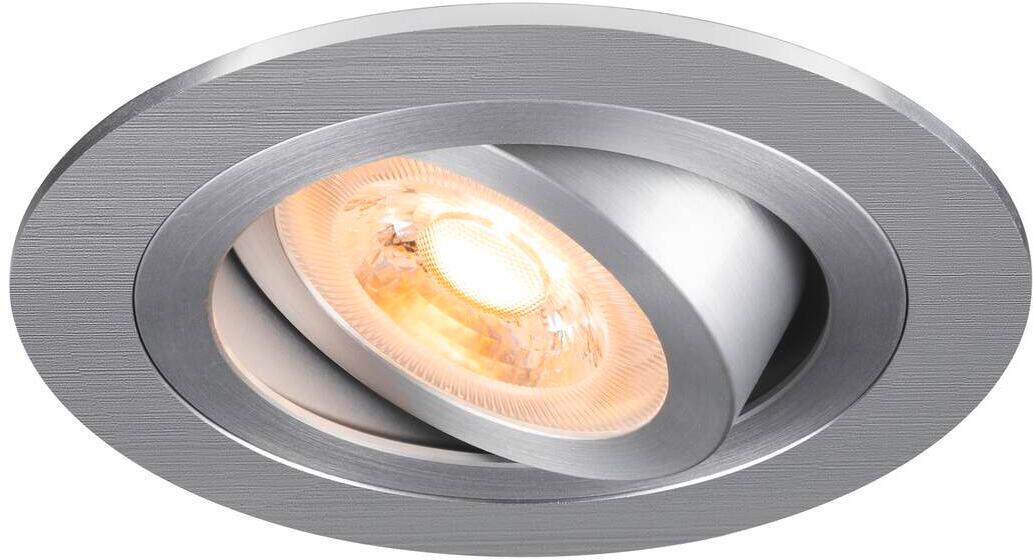 SLV NEW TRIA 75 Deckeneinbauleuchte, GU10, max. 10W, IP20, Ø9cm, rund, schwenkbar, Aluminium gebürstet (1007376)