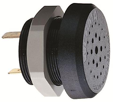 Werma Elektrischer Summer EM Dauerton 24VDC BK, Ø 43 mm, Lautstärke 85 dB, 24V DC, schwarz (114.068.15)