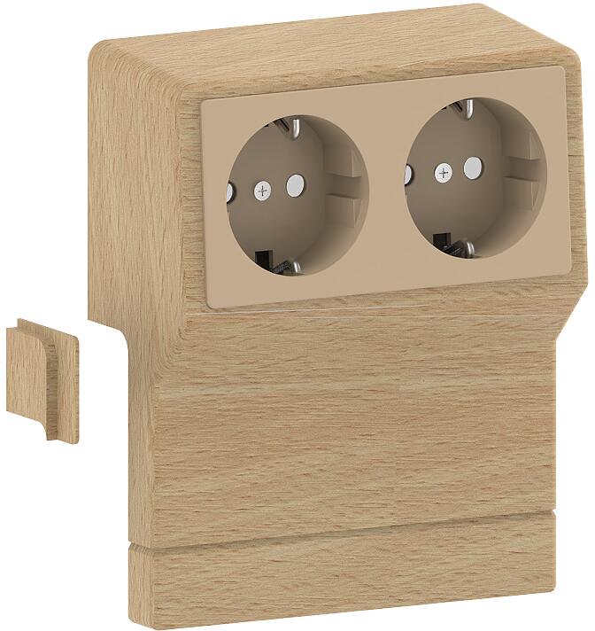 GGK 4005 Geräteträger SL-GT Steckdose, 2 fach, vorverdrahtet, buche